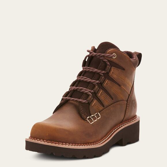 Ariat Canyon II Brown Leather Rugged Lace Up Hiking Boots Women's Size 8C - Picture 1 of 12